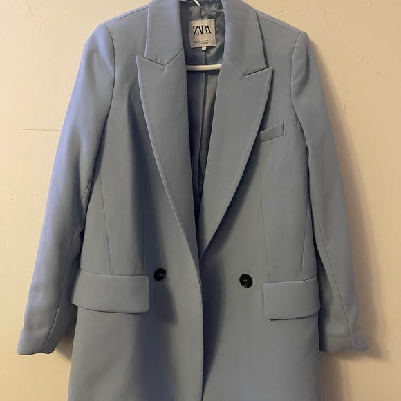 Baby blue oversized Zara blazer - Picture 1 of 5